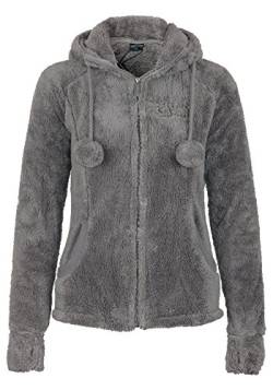 Stitch & Soul Damen Teddy Fleecejacke mit Kapuze und Öhrchen | Warme Flauschjacke mit hohem Kragen, Größe:XL, Farbe:Light Brown von Stitch & Soul