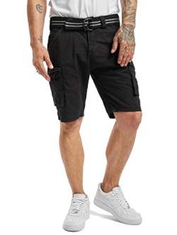 Stitch & Soul Herren Cargo Shorts mit Gürtel und Taschen Black 30 von Stitch & Soul