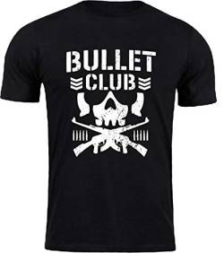 Bullet Club T-Shirt Gym Workout Japan Pro Wrestling MMA WWE UFC Fight Herren Top Gr. L, Schwarz von StitchPrint
