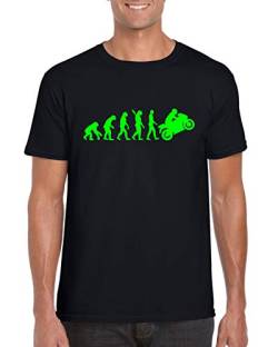 StitchPrint Evolution von Mann zu Kawasaki T-Shirt Ninja Motorrad Super Bike Unisex Top Gr. L, Schwarz von StitchPrint