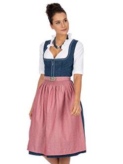 Stockerpoint Damen Dirndl Roseline Kleid für besondere Anlässe (ohne Bluse), blau-Altrosa, 38 von Stockerpoint