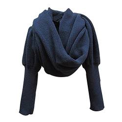 Stofirst Mode Herbst Winter Warm Häkeln Stricken Einfarbig Wrap Schal Shawl Cape mit Ärmeln Für Damen Herren von Stofirst