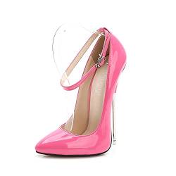 16CM/6,30IN Frauen einfarbig spitz sexy Stiletto High Heels Sandale Pumps Damen High Heels sexy Pole Dancer Stripper Ferse Stiletto Party Sandalen,Rosa,40 EU von Stool