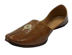Braun Jutti für Herren Herren Braun Mojari Indische Schuhe Handgemachte Schuhe Khussa Schuhe Ethnische Schuhe, Braun (braun), 45.5 EU von Stop n Style