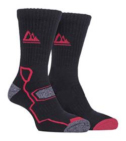 Storm Bloc - 2er Pack Herren Bambus Funktionssocken Atmungsaktiv für Wandern | Wandersocken Trekkingsocken Socken für Sommer (Schwarz Rot, 39-45) von Storm Bloc