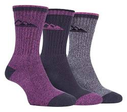 Storm Bloc - 3er Pack Damen Atmungsaktiv Gepolstert Baumwolle Wandersocken (37/42, SBLS032CHA) von Storm Bloc