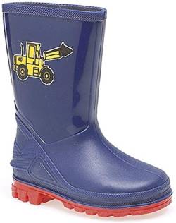 StormWells Mädchen Pfütze Blumen Gummistiefel - Marineblau Rot PVC, 10 UK Child von StormWells