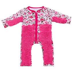 Stormdoing Baby Mädchen Jungen Krabbel-Strampler Langarm Baby Floral Mop Design Overall, hot pink, 80 cm von Stormdoing