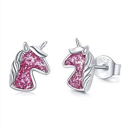 Einhorn Ohrringe 925 Sterling Silber Einhorn Ohrstecker Einhorn Schmuck Geburtstag Geschenke für Damen Mädchen Kinder von StoryEtain