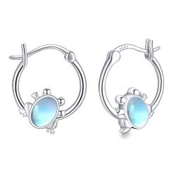 Frosch Ohrringe 925 Sterling Silber Moonstone Ohrringe Tier Schmuck Geschenke für Frauen Mädchen Kinder Hypoallergen von StoryEtain