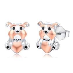 StoryEtain Hund Ohrringe 925 25 Sterling Silber Schnauzer Hund Ohrstecker Hund Schmuck Geschenk für Mädchen Damen Kinder von StoryEtain