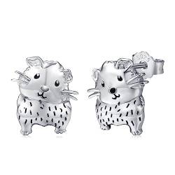 StoryEtain Meerschweinchen Ohrringe 925 Sterling Silber Meerschweinchen Hamster Ohrstecker Meerschweinchen Schmuck Geburtstag Geschenke für Damen Mädchen Kinder von StoryEtain