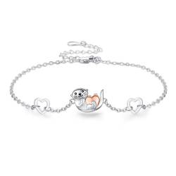 StoryEtain Otter Armband 925 Sterling Silber Armband Verstellbar Otter Armkette Otter Schmuck Geschenk für Damen Mädchen von StoryEtain