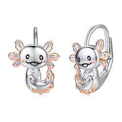 Axolotl Ohrringe für Mädchen 925 Sterling Silber Hypoallergen Axolotl Hoop Ohrringe Süßes Tierschmuck Geschenke für Frauen von StoryMidir