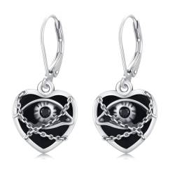 Evile Augenohrringe 925 Sterling Silber Evil Eye Drawn Ohrringe Schwarze Eva Eye Schmuck für Frauen Mädchen von StoryMidir