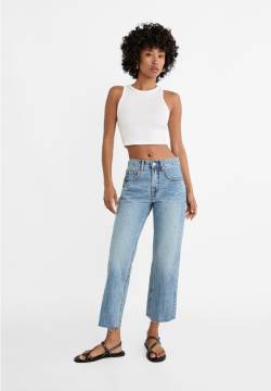 Stradivarius Cropped-Jeans im Straight-Fit  Jeansblau 44 von Stradivarius