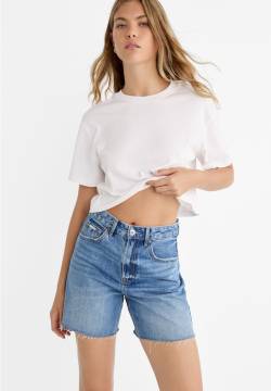 Stradivarius Cropped-Shirt Heavy Cotton  Weiß S von Stradivarius