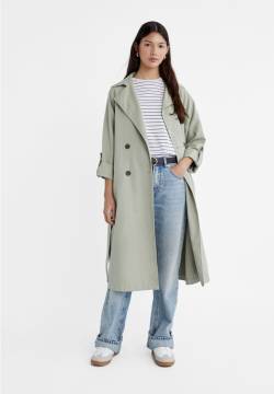 Stradivarius Langer, fließender Trenchcoat  Khaki L von Stradivarius