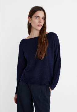 Stradivarius Strickpullover mit Bateau-Ausschnitt  Marineblau XS von Stradivarius