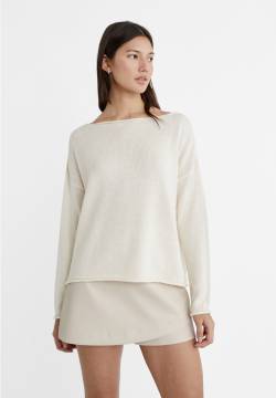 Stradivarius Strickpullover mit Bateau-Ausschnitt  Vanille XS von Stradivarius