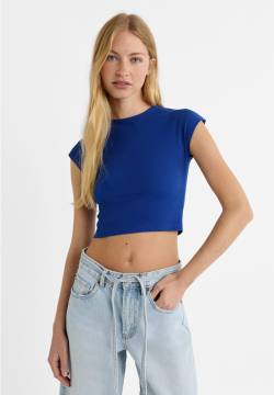 Stradivarius T-Shirt mit Mini-Ärmeln  Elektrisch Blau XL von Stradivarius