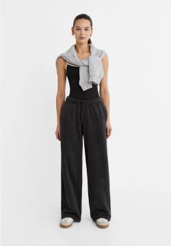 Stradivarius Wide-Leg-Jogginghose  Dunkelgrau S von Stradivarius