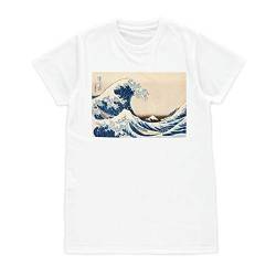 Japanisches T-Shirt mit Ukiyo-e Print Hokusai Welle vor Kanagawa Herren Damen (L, Unisex T-Shirt) von Strand Clothing