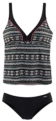 Strandladen Chiemsee Damen Bügel Tankini (Black Print, 46B) von Strandladen