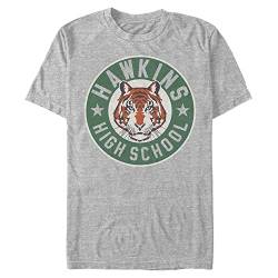 Netflix Herren Hawkins High Tiger Emblem Kurzarm-t-shirt, Athletisch Heather, M von Stranger Things
