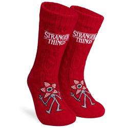 Stranger Things Antirutschsocken Damen Teenager One Size - gemütliche ABS Socken Damen Antirutsch Haussocken für den Winter (Rot) von Stranger Things