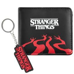 Stranger Things Geldbeutel Damen Mit Passendem Schlüsselanhänger - Mit Kartenschlitzen, ID-Tasche, Bargeldfach von Stranger Things