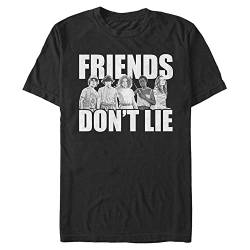 Stranger Things Herren Cast Friends Don't Lie Short Sleeve T-shirt, Schwarz, XL von Stranger Things