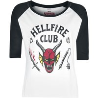 Stranger Things Langarmshirt - Hellfire Club - S bis 3XL - für Damen - Größe 3XL - weiß/schwarz  - EMP exklusives Merchandise! von Stranger Things