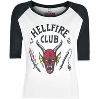 Stranger Things Langarmshirt - Hellfire Club - S bis 3XL - für Damen - Größe L - weiß/schwarz  - EMP exklusives Merchandise! von Stranger Things