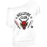 Stranger Things T-Shirt - Hellfire Club - M bis XL - für Damen - Größe L - weiß  - Lizenzierter Fanartikel von Stranger Things