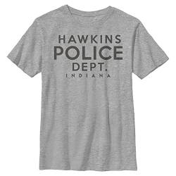 Stranger Things Unisex Kinder Hawkins Police Department Short Sleeve T-shirt, Heather Grey, Einheitsgröße von Stranger Things