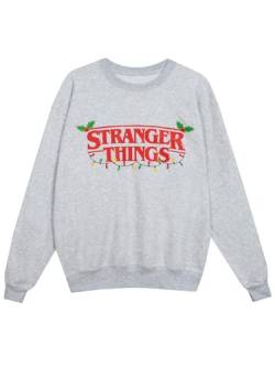 Stranger Things Weihnachtspullover | Herren Weihnachtspullover | Weihnachtspullover für Männer | Grau | Small von Stranger Things