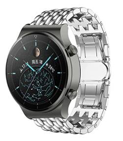 Strap-it Drachenarmband Silber - Passend für Huawei Watch GT 2 Pro - Armband für Smartwatch - Ersatzarmband - Huawei Watch GT 2 Pro von Strap-it