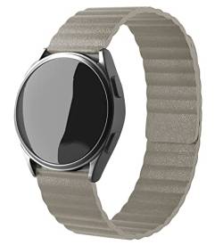 Strap-it Lederarmband Braun, Grün - Passend für Honor Magic Watch 2-42mm - Armband für Smartwatch - Ersatzarmband von Strap-it