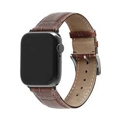 Strap-it Lederarmband Braun - Passend für Apple Watch 8 - Armband für Smartwatch - Ersatzarmband - Große: 45mm - für iWatch serie 8, SE, 7, 6, 5, 4, 3, 2, 1, einstellbar von Strap-it