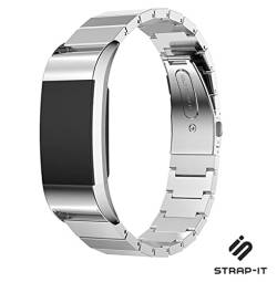 Strap-it Metall Silber - Passend für Fitbit Charge 2 - Armband für Smartwatch - Ersatzarmband Edelstahl - für Damen und Herren - Zubehör passend für Fitbit Charge 2 von Strap-it