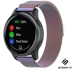 Strap-it Milanese Bunt - Passend für Garmin Vivoactive 4 - Armband für Smartwatch - Ersatzarmband Edelstahl - für Damen und Herren - Zubehör passend für Garmin Vivoactive 4 von Strap-it