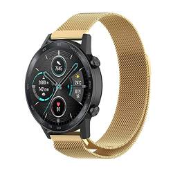 Strap-it Milanese - Kompatibel mit Honor Magic Watch 2 Armband 46mm Ersatzarmband Edelstahl Smartwatch - Magnetische verschluss für Armband Gold von Strap-it