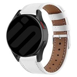 Strap-it Samsung Galaxy Watch 6 Classic 47mm Leder Modernes Armband (Weiß) von Strap-it