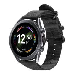 Strap-it Schnallenarmband Schwarz - Passend für Fossil Gen 6 - Armband für Smartwatch - Ersatzarmband - 44mm von Strap-it