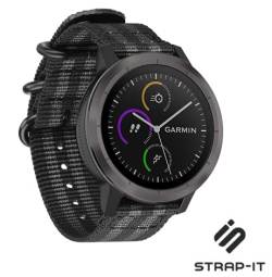 Strap-it Schnallenarmband Schwarz - Passend für Garmin Vivoactive 4 - Armband für Smartwatch - Ersatzarmband von Strap-it