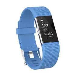 Strap-it Silikonarmband Blau - Passend für Fitbit Charge 2 - Armband für Smartwatch - Ersatzarmband von Strap-it