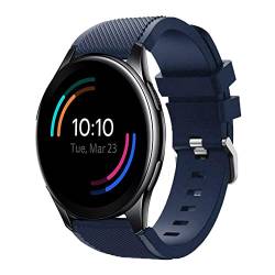 Strap-it Silikonarmband Blau - Passend für OnePlus Watch - Armband für Smartwatch - Ersatzarmband von Strap-it