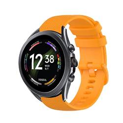 Strap-it Silikonarmband Orange - Passend für Fossil Gen 6 - Armband für Smartwatch - Ersatzarmband - 44mm von Strap-it