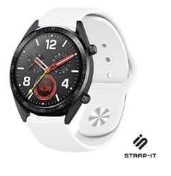 Strap-it Sport Weiß - Passend für Huawei Watch GT & GT 2-42mm - Armband für Smartwatch - Ersatzarmband - 42mm von Strap-it